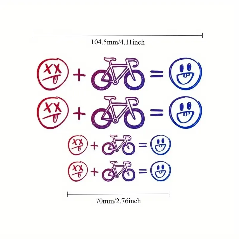 1SET Multi‑Color Bicycle Emoji Formula Vinyl Stickers Decals Waterproof for Bike Car Helmet Window Body Decor Accessories