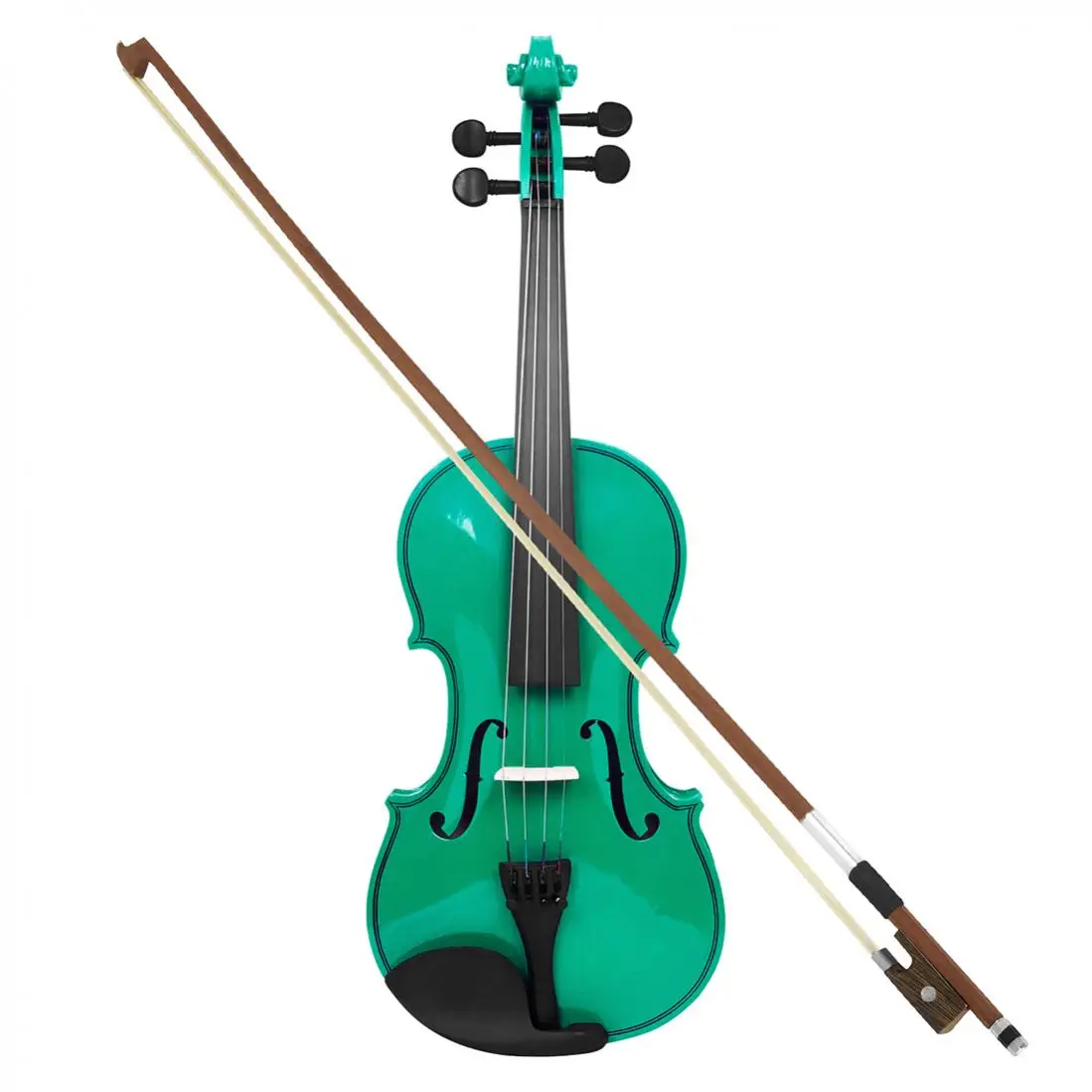 4/4 Full Size Solid Wood Acoustic Violin for Violin Beginner with Case and Bow, Purple / Green Color Fiddle