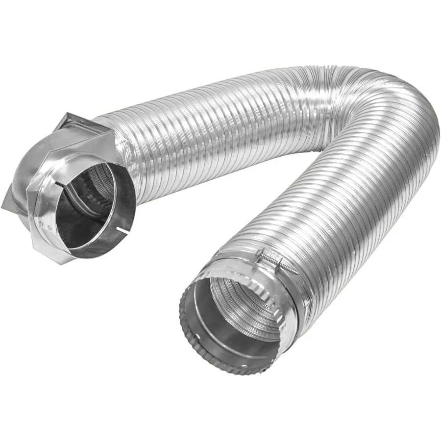 

84018 SAF-T Metal Single Elbow Dryer Vent Duct Kit UL Listed 4 Diameter x 8' Length Silver Ideal for Residential and Commercial
