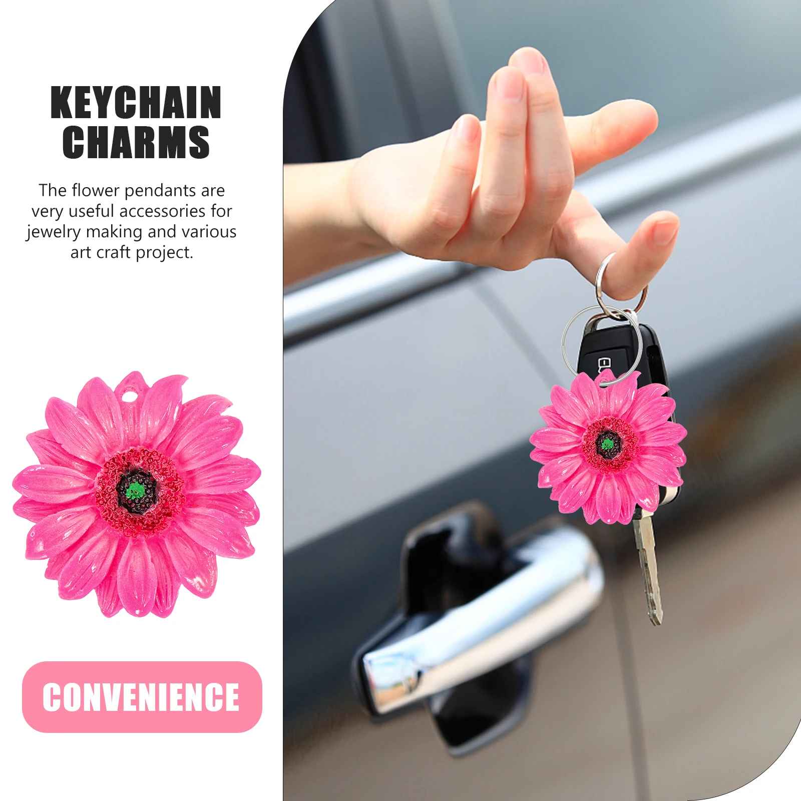 

10pcs Sunflower Keychain Charms Pendant Resin DIY Jewelry Accessories for Bracelets Bags Necklace Earrings Crafts