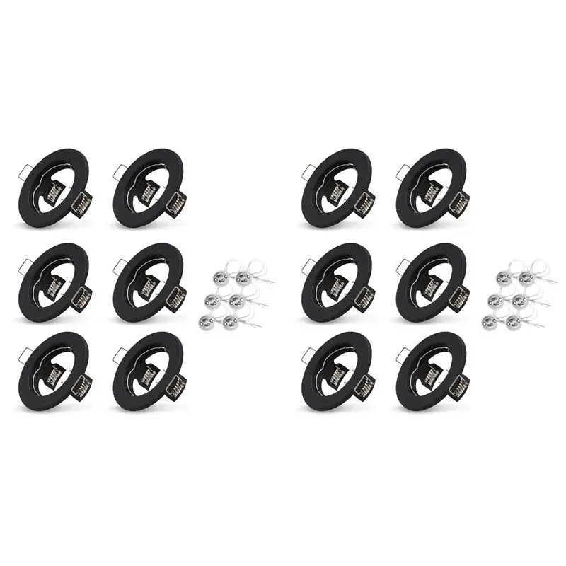 

12 шт., рама светильника вниз, светодиодные потолочные светильники, потолочный светильник GU10 MR16, потолочные точечные светильники, светильник, черный-AT36