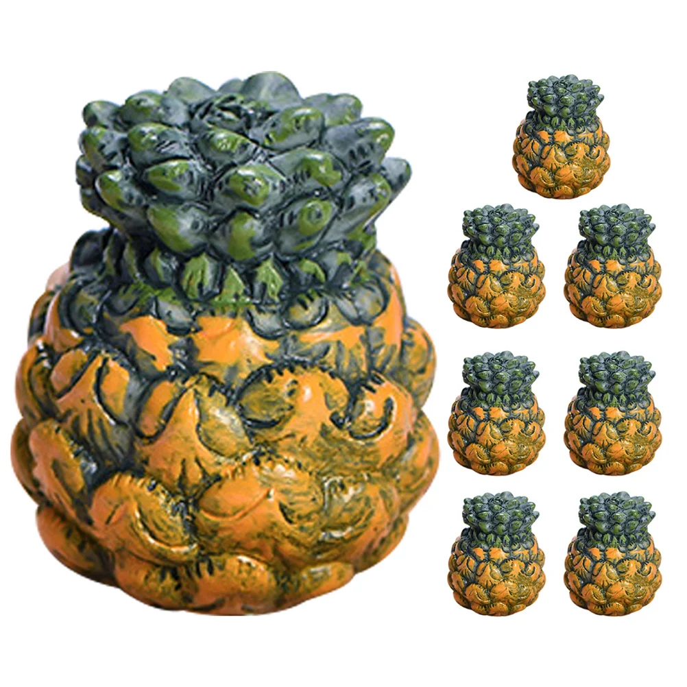 

8Pcs Simulated Mini Fruit Models Realistic Pineapple Decorative Ornaments Weather Resistant Long Lasting Home Decor