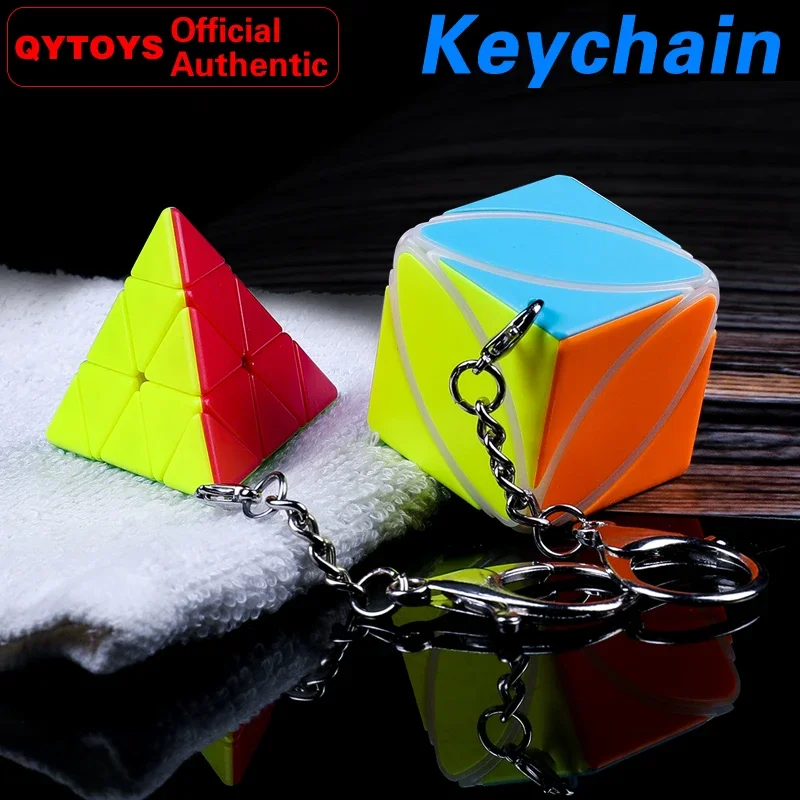 QYTOYS Ivy Pyramid Key Ring Keychain Magic Cube MoFangGe Pendant Chain Twisty Puzzle Educational Toys For Children