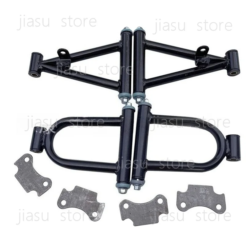 4-Wheeler Kart Front Steering Assembly Frame Drum Brake Swing Arm Knuckle Damper Parts