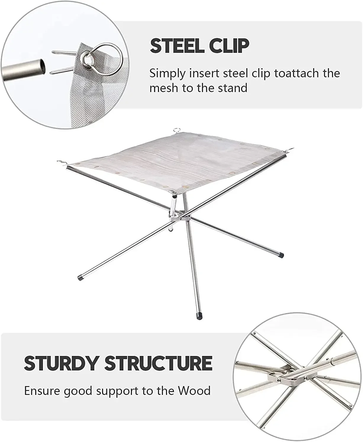 Compact Foldable Fire Pit Space Saving Design Steel Easy Transport for Camping and RVing