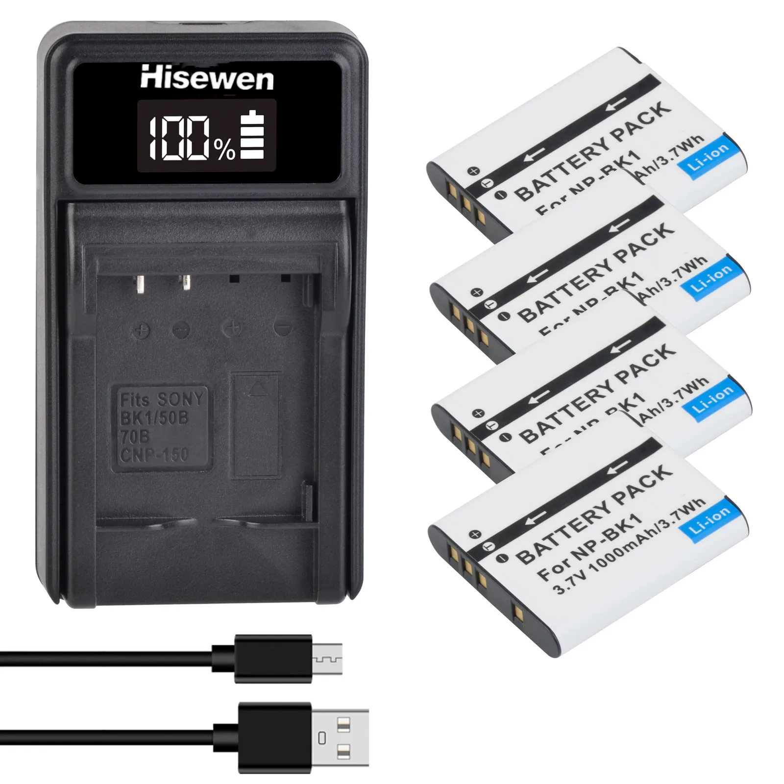 NP-BK1 NP BK1 Bateria 1000mAh Battery +LED USB Charger For Sony Cybershot S780 S950 S980 W190 W370 W180 DSC-S950 MHS-PM1 MHS-PM5 image 3
