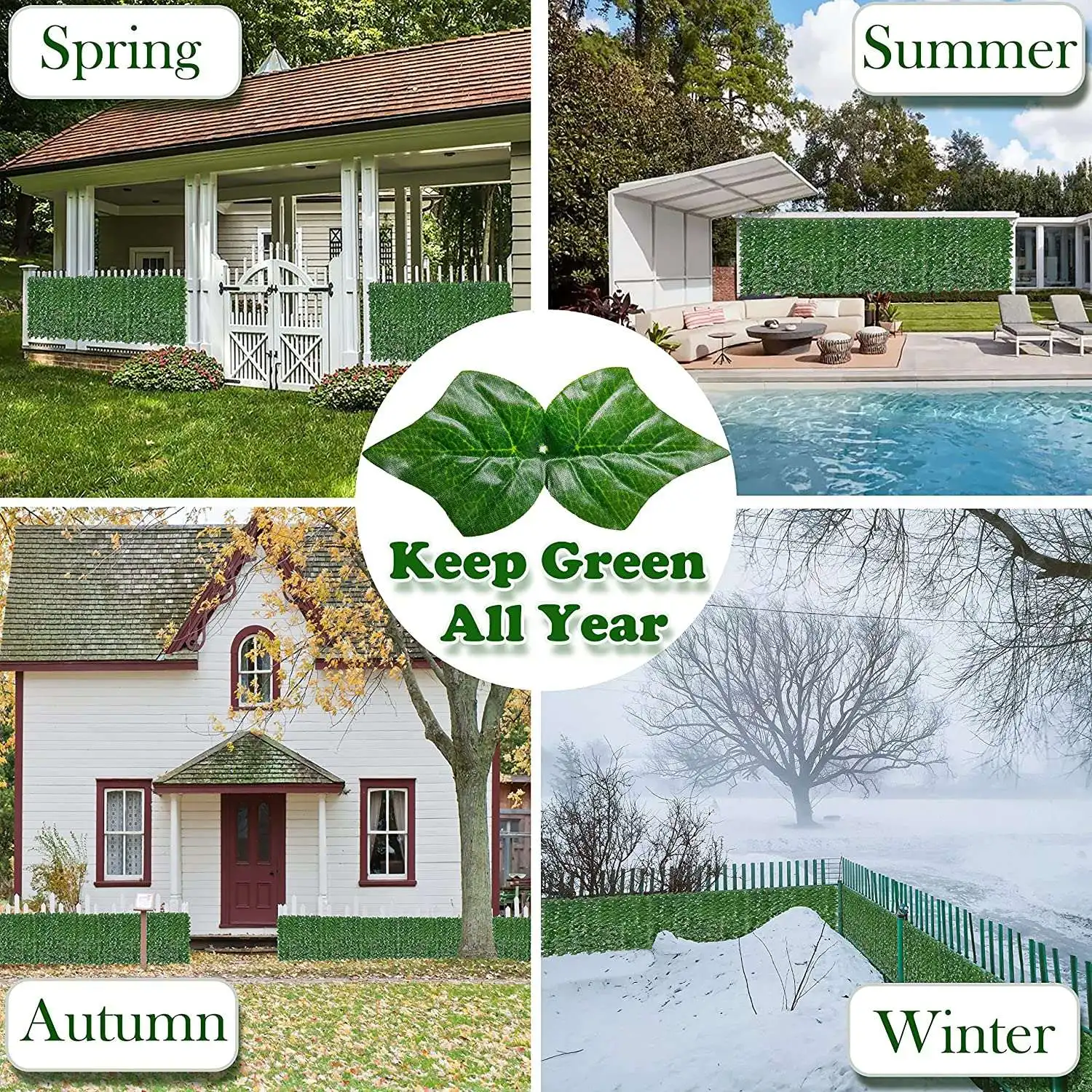 100x400cm Artificial Ivy Hedge Fence Panels Green Faux Ivy Leaf Privacy Fence Screen for Outdoor Home Garden Balcony Decoration