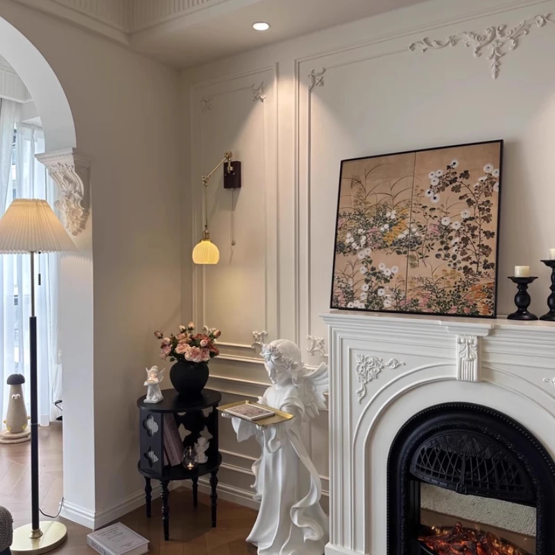 French Retro Solid Wood Side Table Small Storage Cabinet Sofa Side Cabinet Simple Modern Antique Living Room Small Table