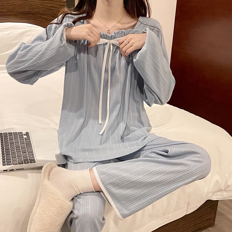 Fashionable Casual Loose Autumn And Winter Pajamas Suit For Women