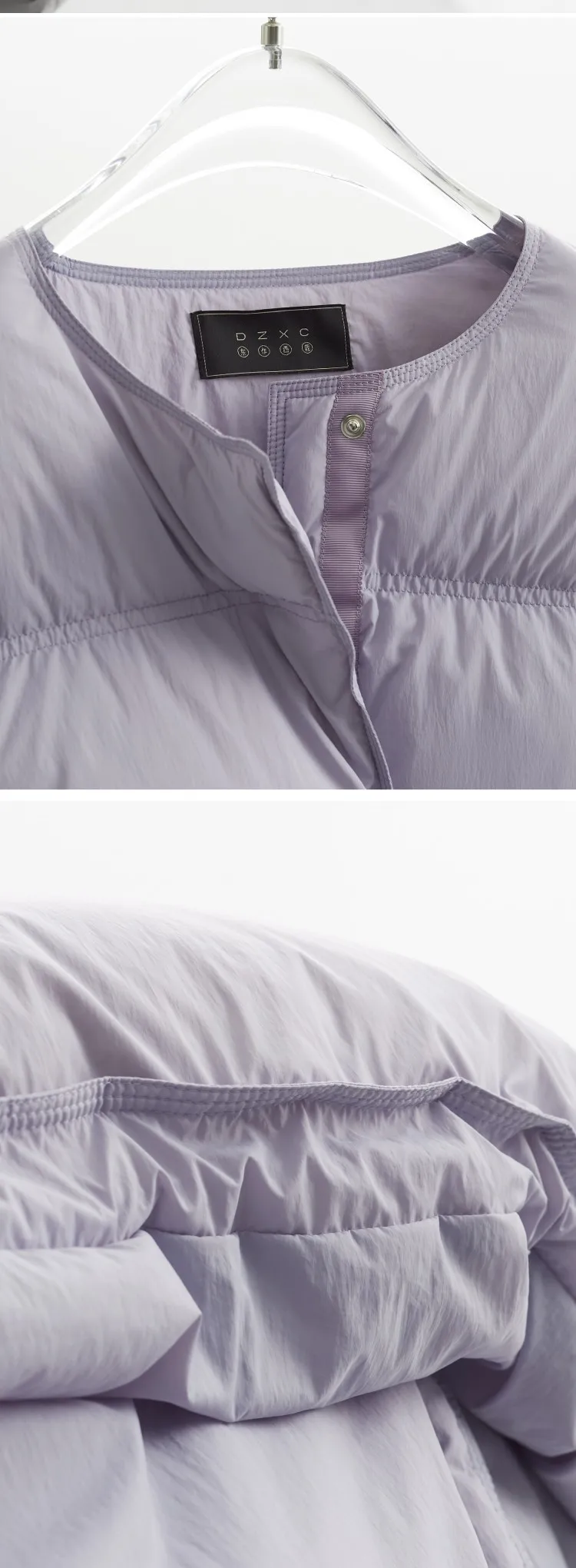 Collarless Short down Jacket, Petite Size, 90% White Duck down Puffer Jacket, Thickened Women's Coat