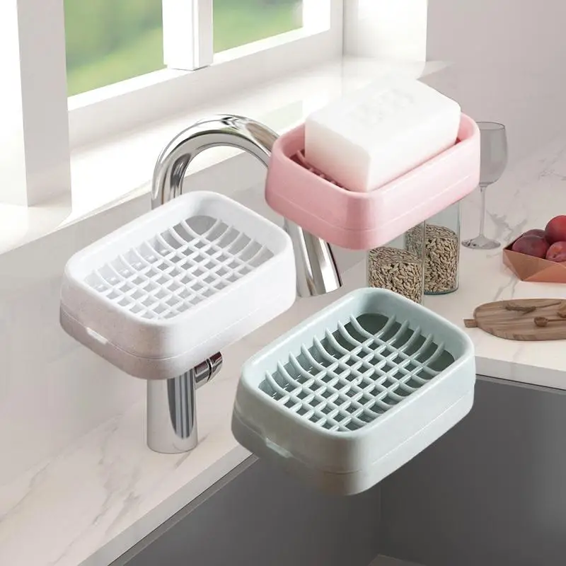 

Detachable tea flower design double-layer draining soap dish for a tidy and organized bathroom.