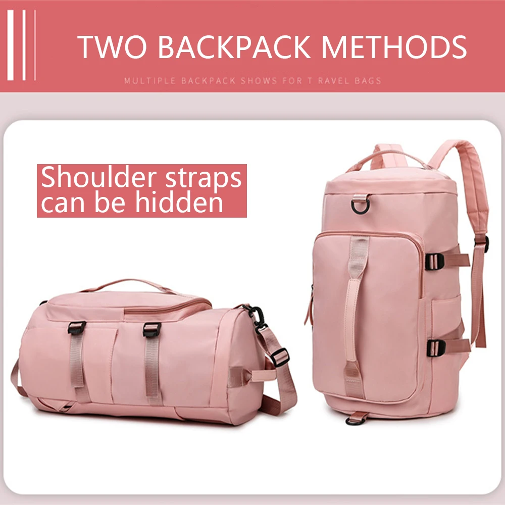 Large Capacity Storage Bag Travel Bag Tote Carry On Duffel Luggage Waterproof Backpack Handbag Oxford Shoulder Women-ll