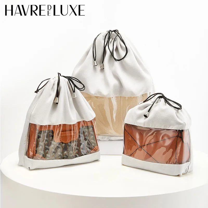 Bag drawstring dust bag luxury accessories velvet storage transparent moisture-proof finishing drawstring protective bag