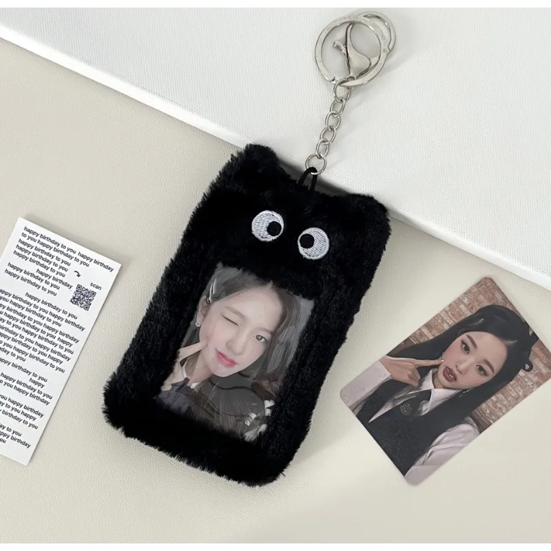 The Same Practical Cute Small Mobile Phone Rabbit Plush Card Sleeve 3 Inch Polaroid Card Bag Keychain Pendant Card Book
