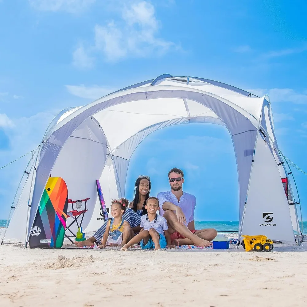 12x12ft Beach Tent Sun Shelter | Perfect for Beach Camping or Backyard Fun | Lightweight Beach Shade Design Provides Easy Setup