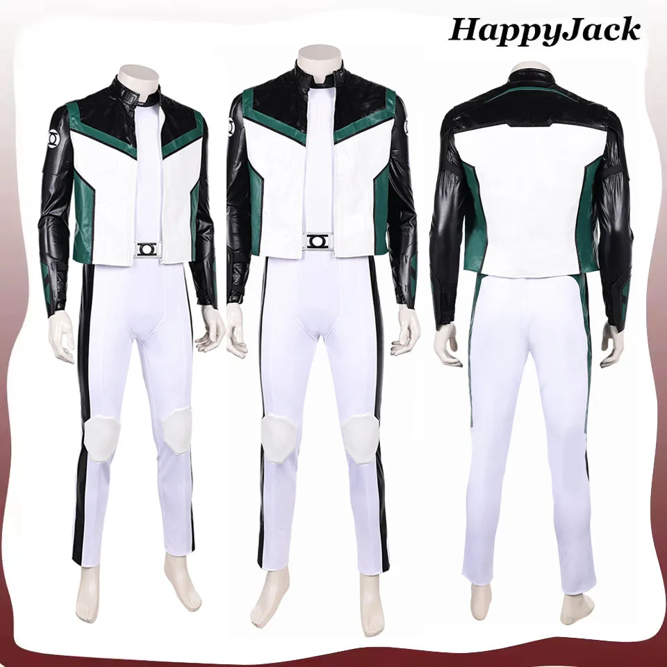 

Guy Cosplay Gardner Costume Movie Green Roleplay Lantern Jumpsuit Coat Belt Wristband Outfits Men Halloween Party Bodysuit Suit