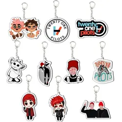 Band Wenty one pilots Keychain for Accessories Bag Acrylic Pendant Wenty one pilots Key Chain Ring Keychains Jewelry Gift