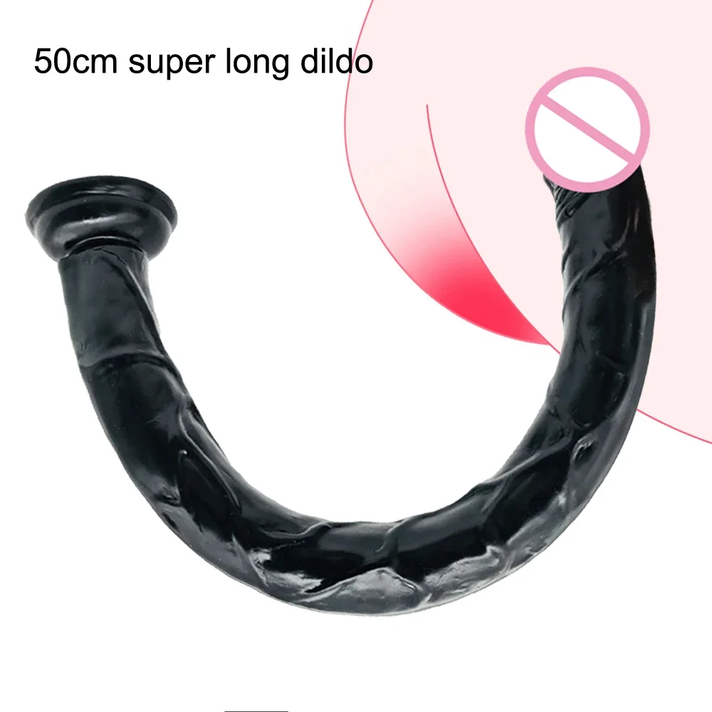 50cm Realistic Dildo Anal Plug Masturbator for Women Long Real Penis Soft Flexible Big Dildo Suction Cup Butt Plug Sex Products