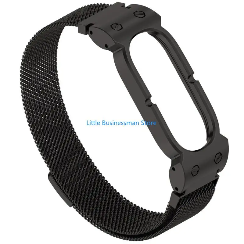 Office Ready Watchband Metal Watch Strap and Frame, Smartwatch Wrist Wear for Daily Commuting Routine M76A