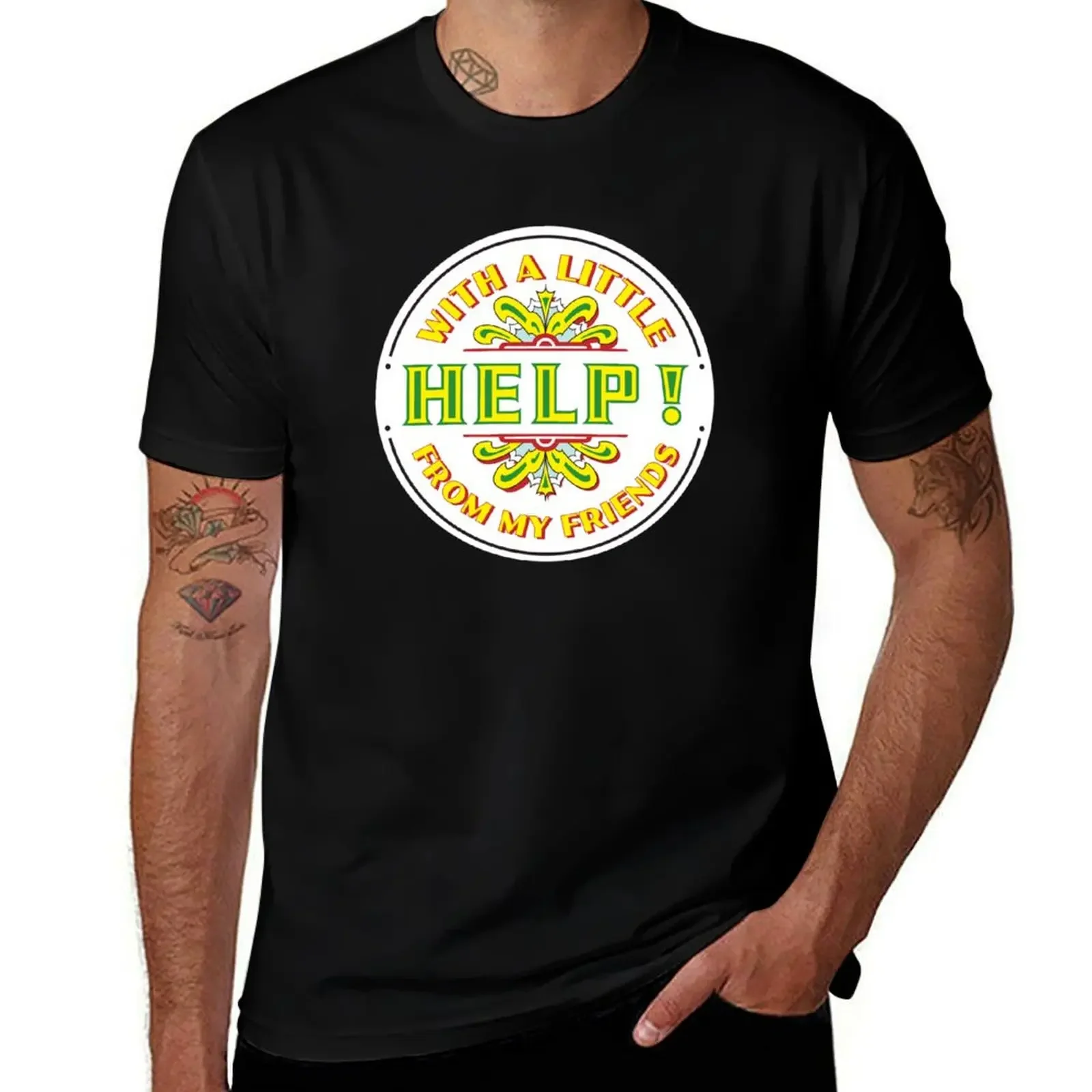 With a Little HELP! From my Friends (Drum Only) T-Shirt summer shirt heavyweights mens vintage t shirts