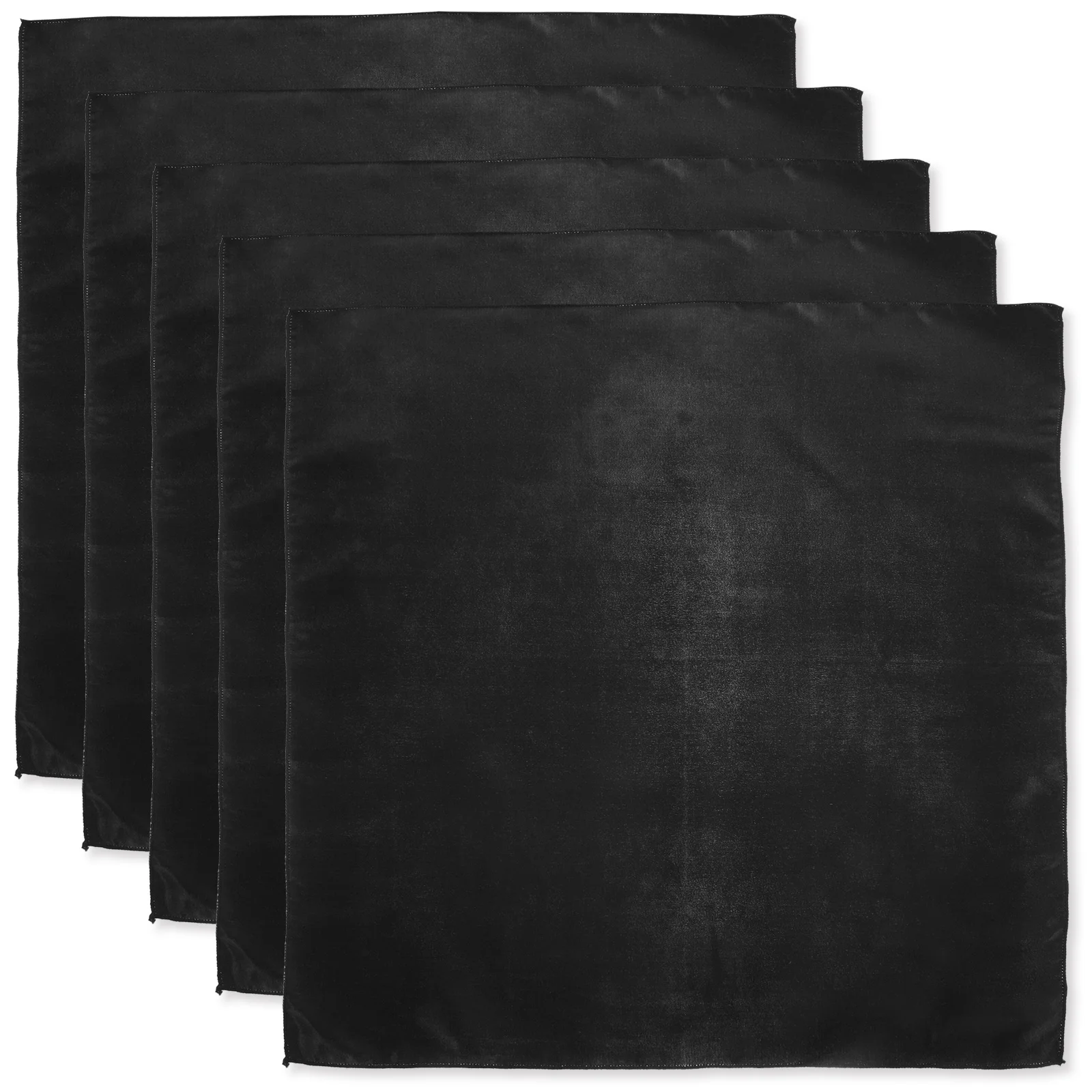 

5pcs Black Satin Napkins Cloth Dinner Fabric Reusable Washable Wedding Party Banquet Decor Square Table Home Textile Dining