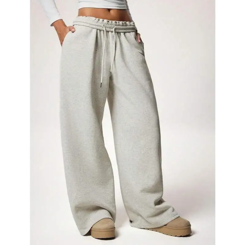 

Thiened Warmth Inner Casual High Waist High Korean Sle Men's Straight Leg Pants Winter New Arrival