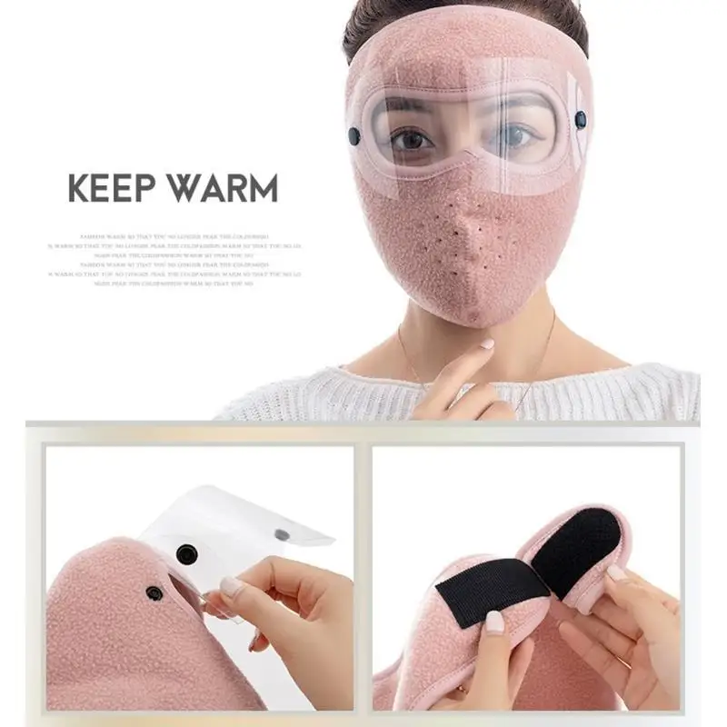 652F Winter Ears for Protection Face Mask Fleece Warm Face for Protection Cover Outdoor Windproof Mask Comfortable Brea
