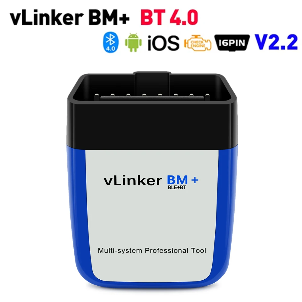Vgate vLinker BM ELM327 Auto Scanner Bluetooth 4.0 voor Android iOS OBD2 Auto Diagnose Tool Bimmercode PK ELM 327 V1 5 - afbeelding 1