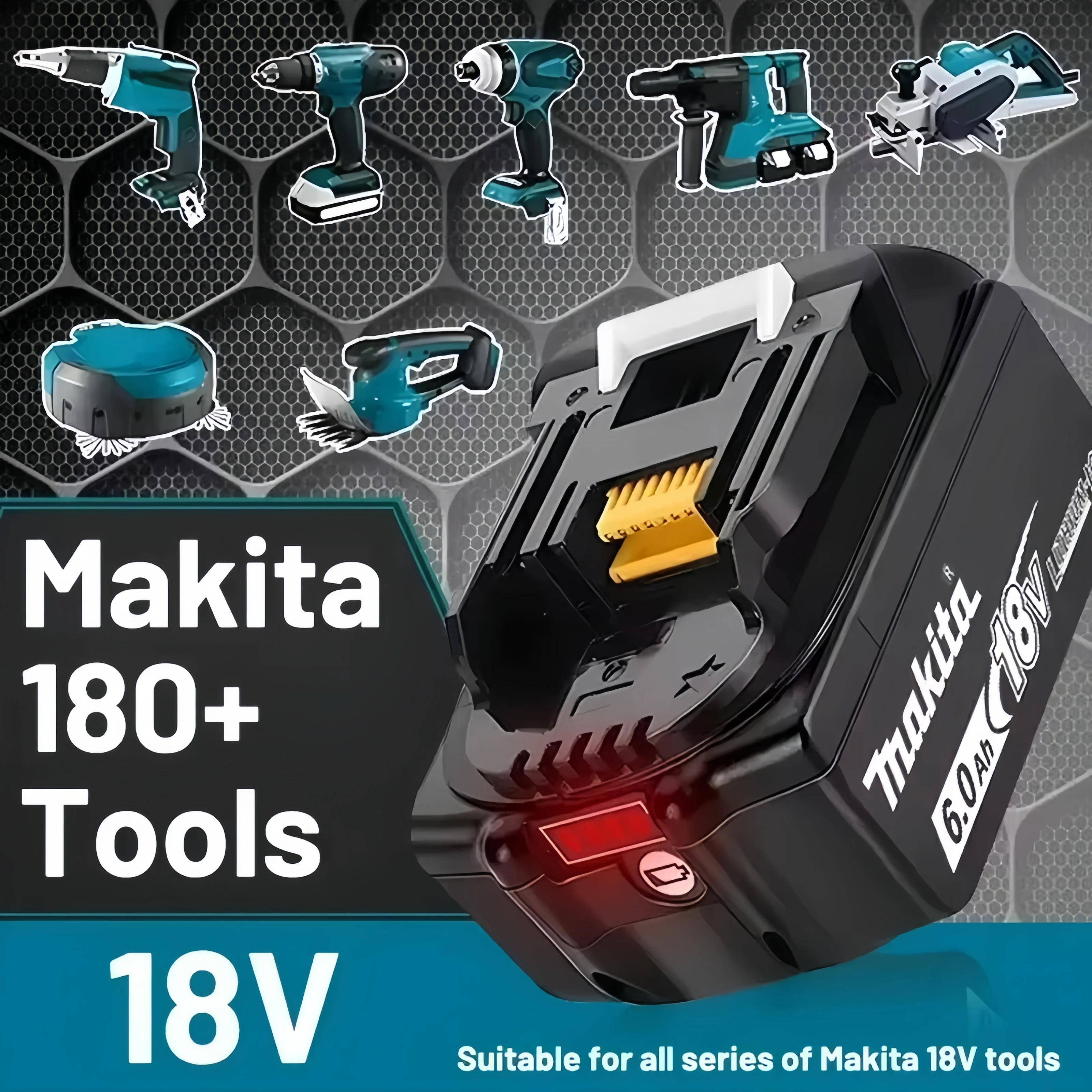 18V 6.0Ah Lithium Battery for Makita BL1830B BL1850B BL1860 DTW700 Power Tools, Brand New. - view 3