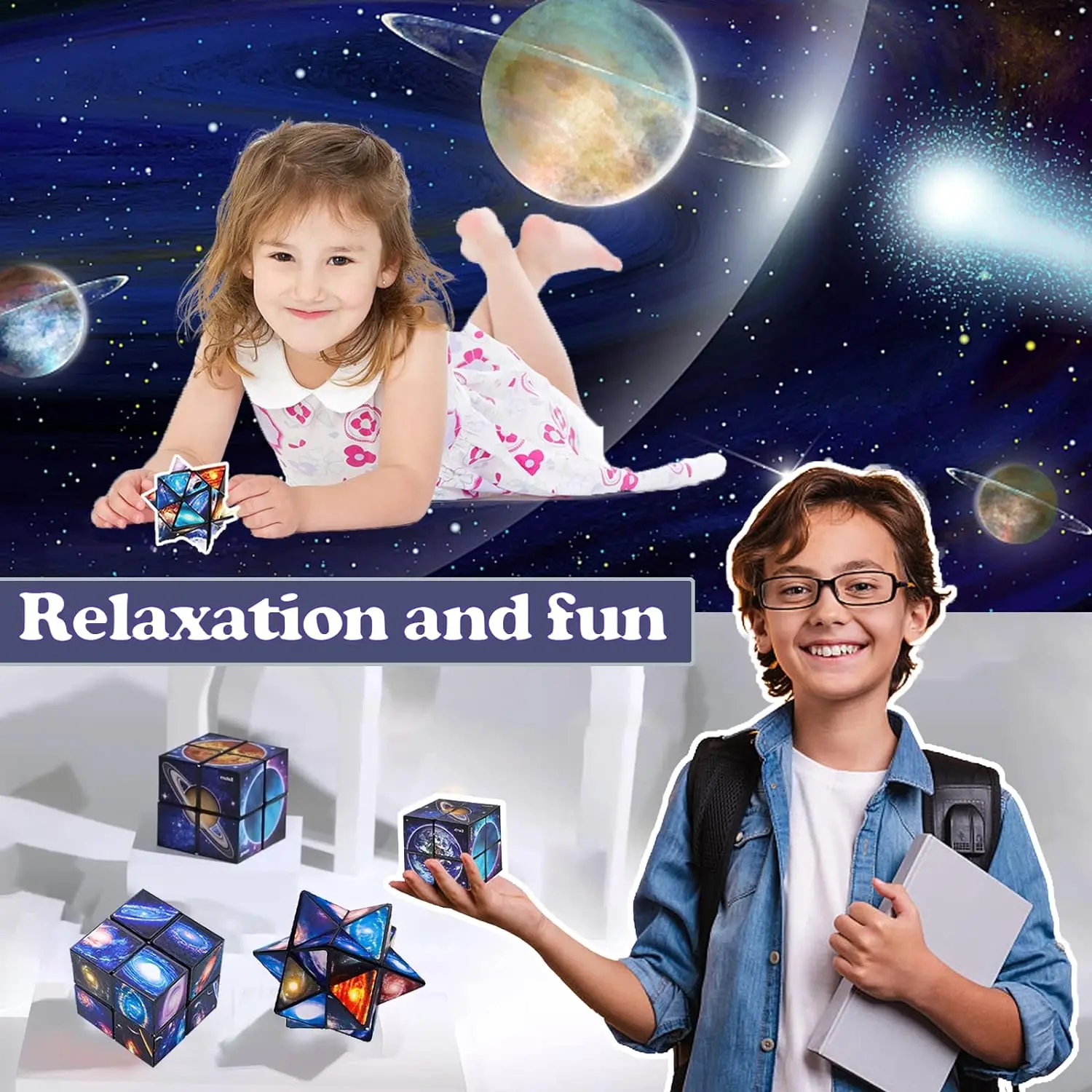 Antistress toys Magic Cube Fidget Teserac Fidget Relieve Stress and Anxiety Set tfor Adults Brain Development Puzzle Game Toys