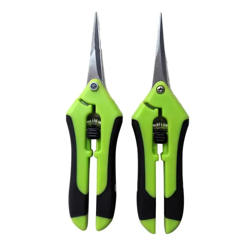 Straight/Elbow Flower Branch Scissors Pruning Shears Fruit Thinning Grape Pruner Scissors Stainless Steel Garden Tools In Stock