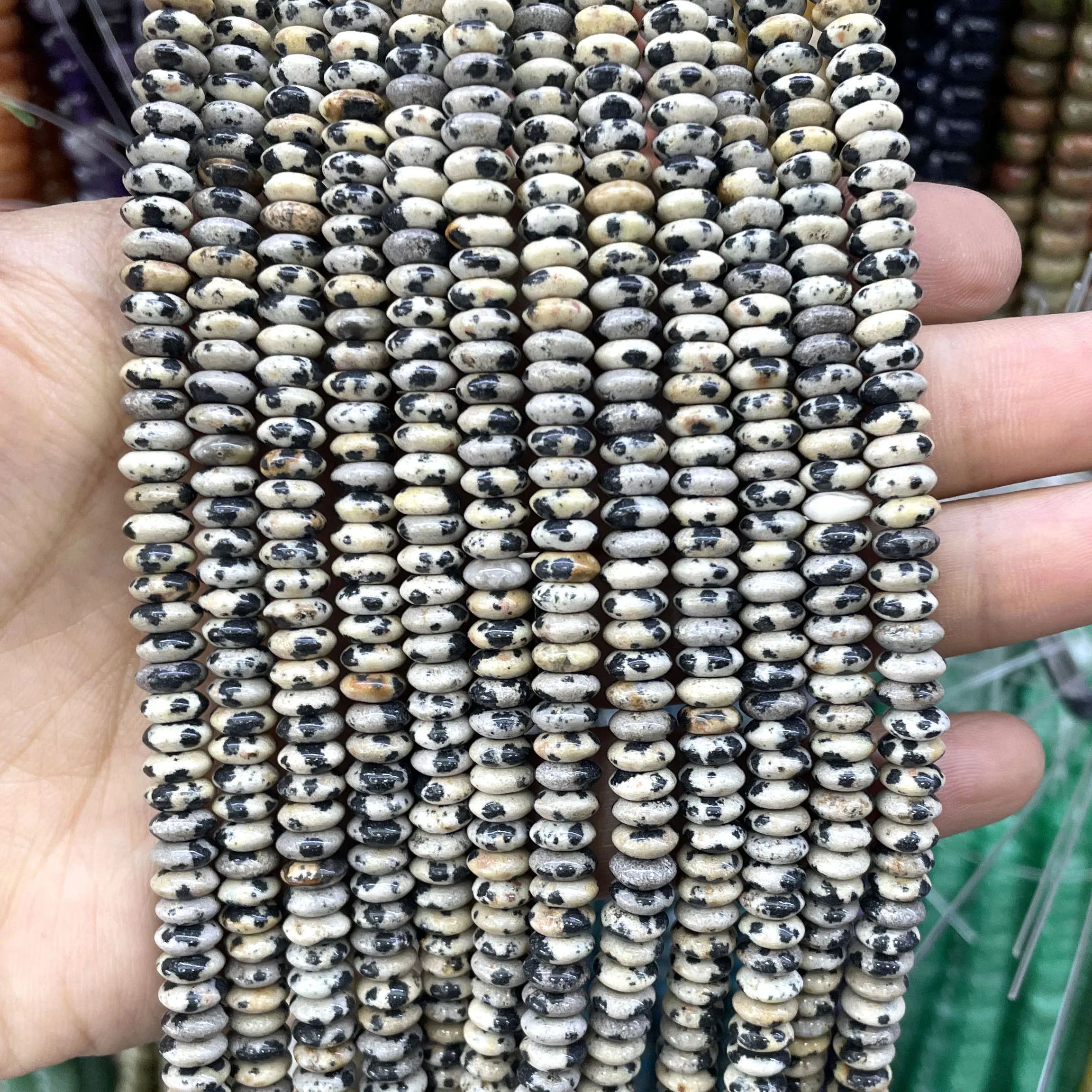 3X6MM Naturstein Rondelle Quarz Achat Türkis Runde Zwischenperlen für Schmuckherstellung DIY Armband Halskette Zubehör – Detail 5