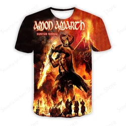 Death Rock Band Men's T-shirt 3d Amon Amarth Print Tshirt Men Women Fashion Short Sleeve T-shirt Hip Hop Tops Tees Heavy Metal