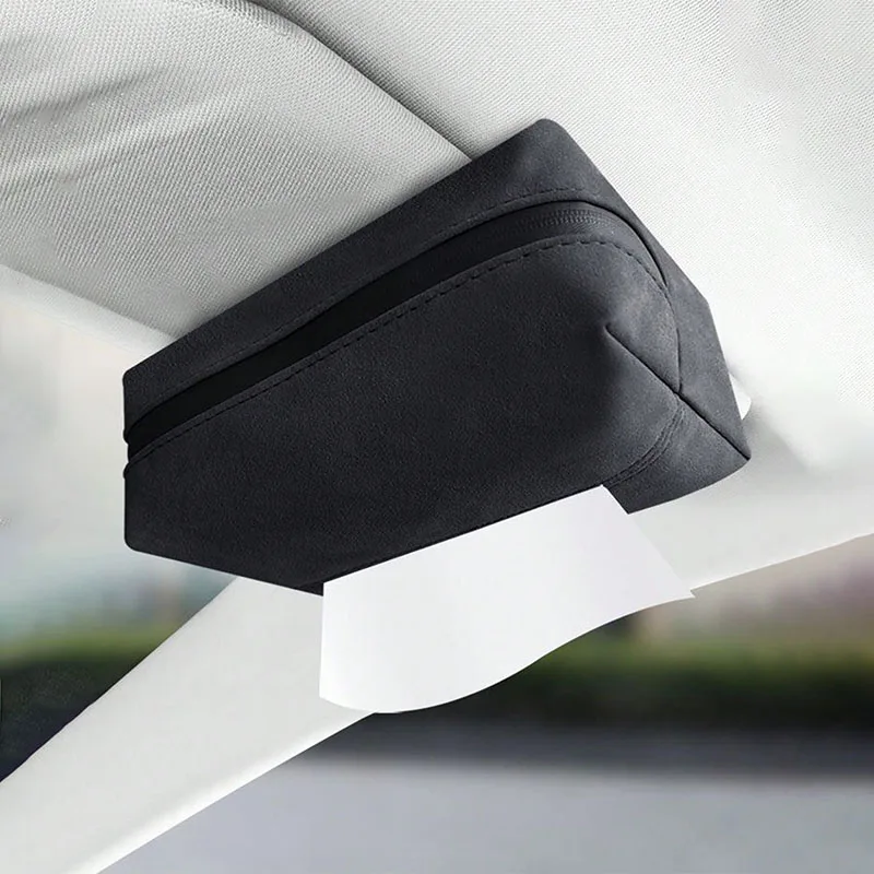 High Quality Suede Car Tissue Holder - Universal Version Suitable for Headrests/Armrests/Sun Visors, Durable and Stylish Design