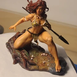 1/24 Scale 75mm Tribal Female Hunter Resin Figure Assemble Model Kit Unassembled Diorama and Unpainted Figurines Toys