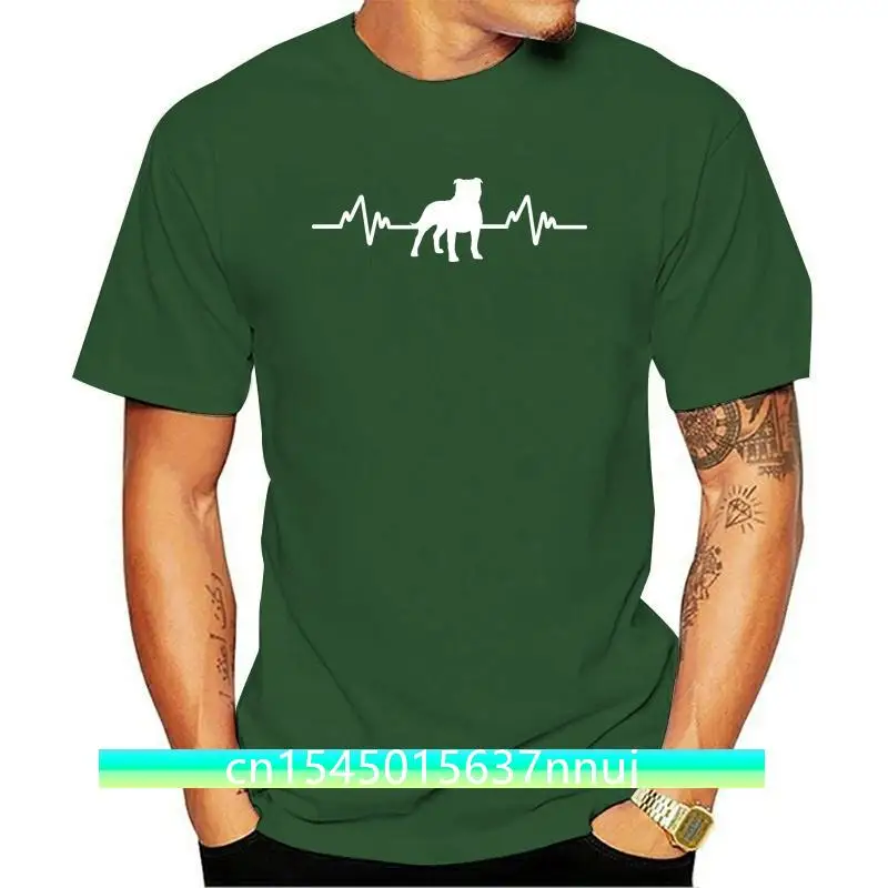 

New Heartbeat Staffy Staffordshire Bull Terrier Dog Puppy Owner T-Shirt