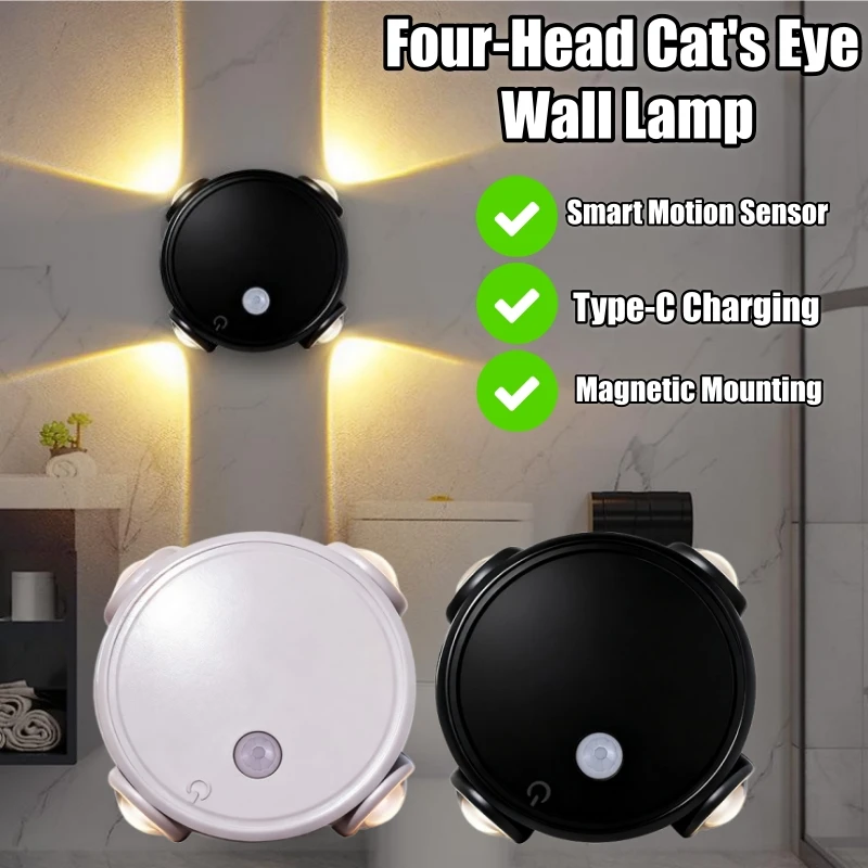 

Smart Human Sensor Light Wireless Magnetic Installation Type C Charging Night Light For Home Wall Staircase Atmosphere Lighting