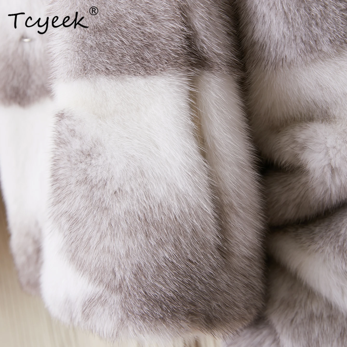 Tcyeek 럭셔리 천연 모피 코트 여성 겨울 의류 리얼 퍼 재킷 크로스 전체 밍크 여성 코트 신상품