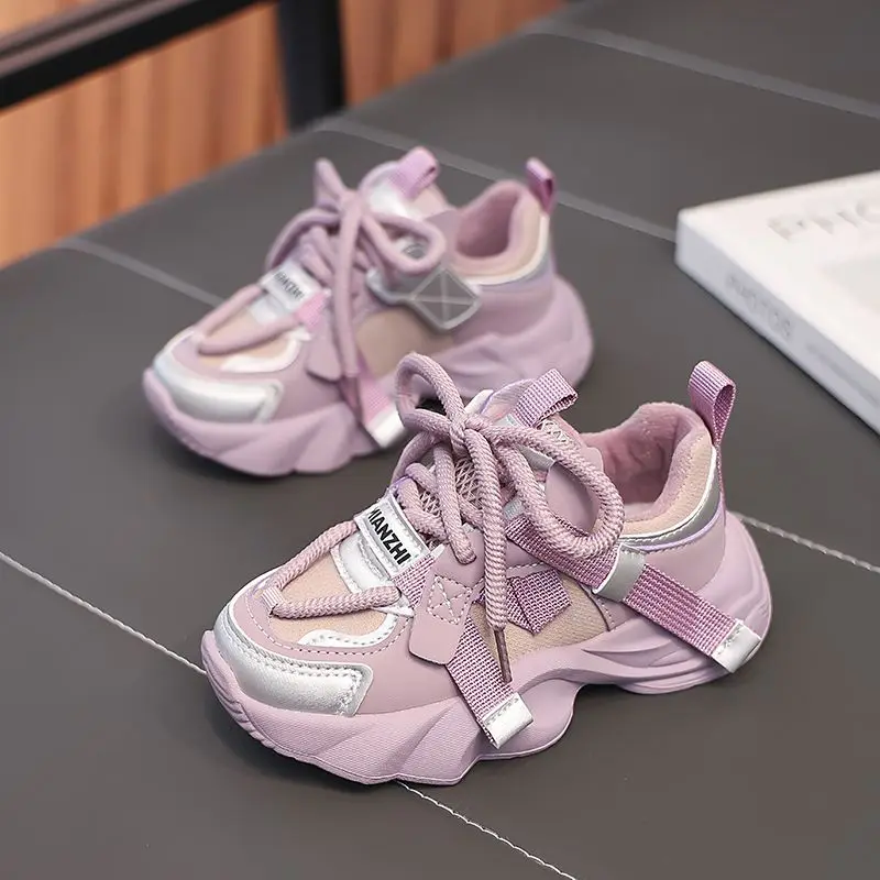 

2026 Autumn Winter Girls New Comfortable Soft Sole Casual Dad Shoes Fashion Trendy Kids Sneakers