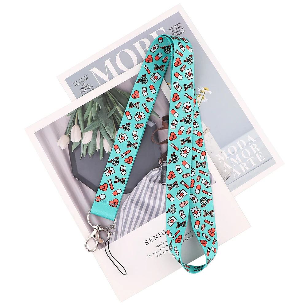 دكتور ممرضة اسهم سلامة معلقة الرقبة حزام الحبل للهاتف المحمول معرف اسم شارة حامل مفاتيح حلقة ملحقات الهاتف