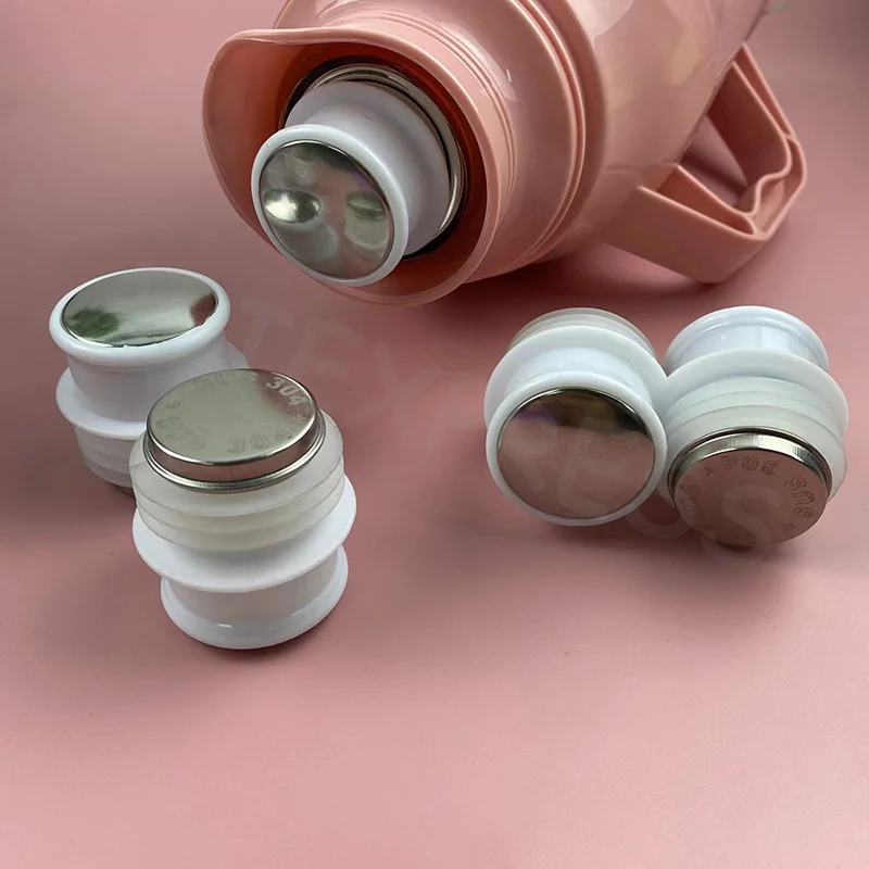 Food Grade Thermos Lid Set of 3; Stainless Steel Silicone Bottle Plugs; Topper for Hot Water Kettle
