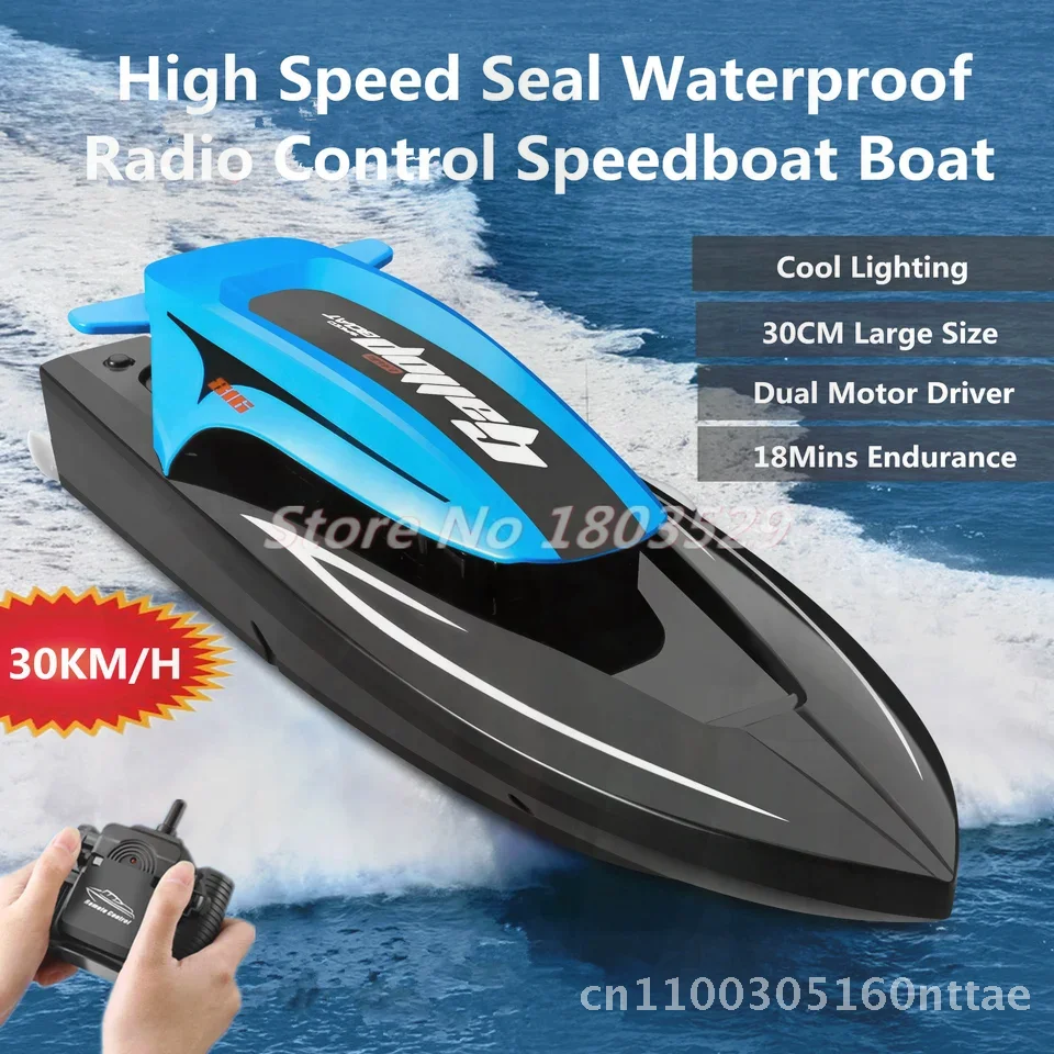 

Уплотнение 0 км/ч Водонепроницаемая скоростная лодка с радиоуправлением 2,4G 30 см Большой размер Высокоскоростной двойной мотор Светодиодный светильник RC Лодка Детская лодка для