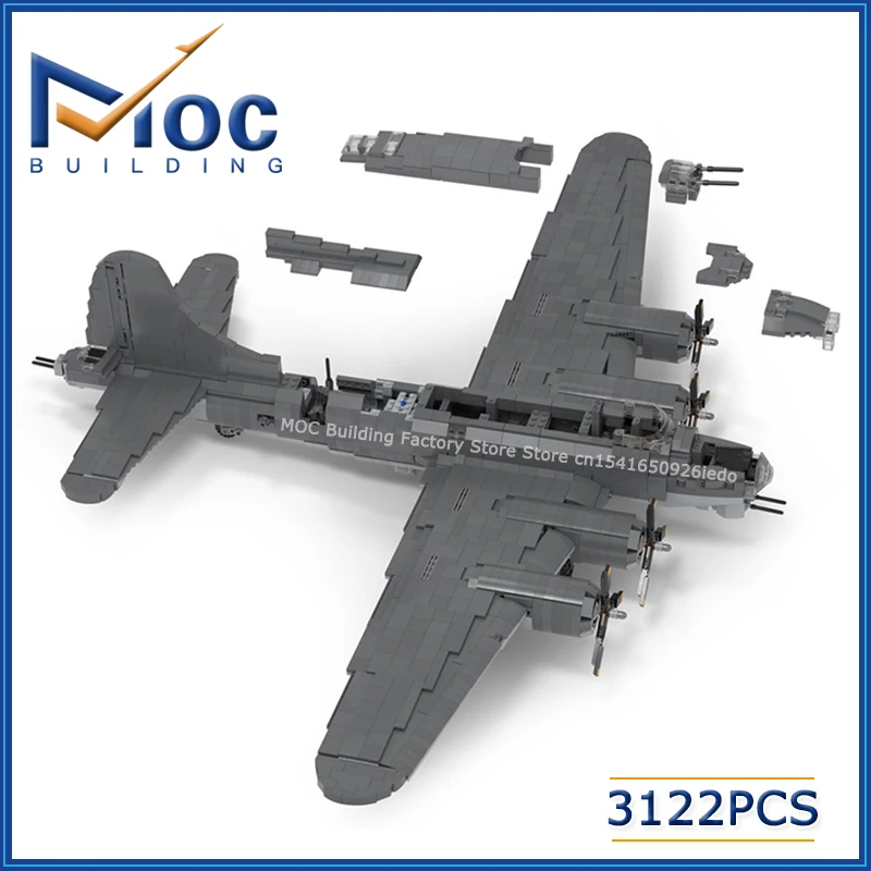 

Горячие строительные блоки MOC, военная серия, боилки-истребители B-17, модель летающей фортепы, сборка своими руками, кирпичи, креативные игрушки, рождественские подарки