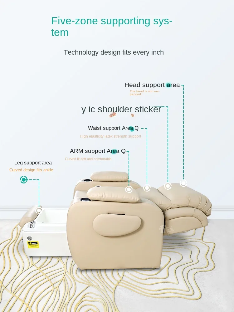 Zc Multi-Functional Nail Beauty Eyelash Beauty Tattoo Sofa Recliner Single Electric Pedicure Foot Bath Couch