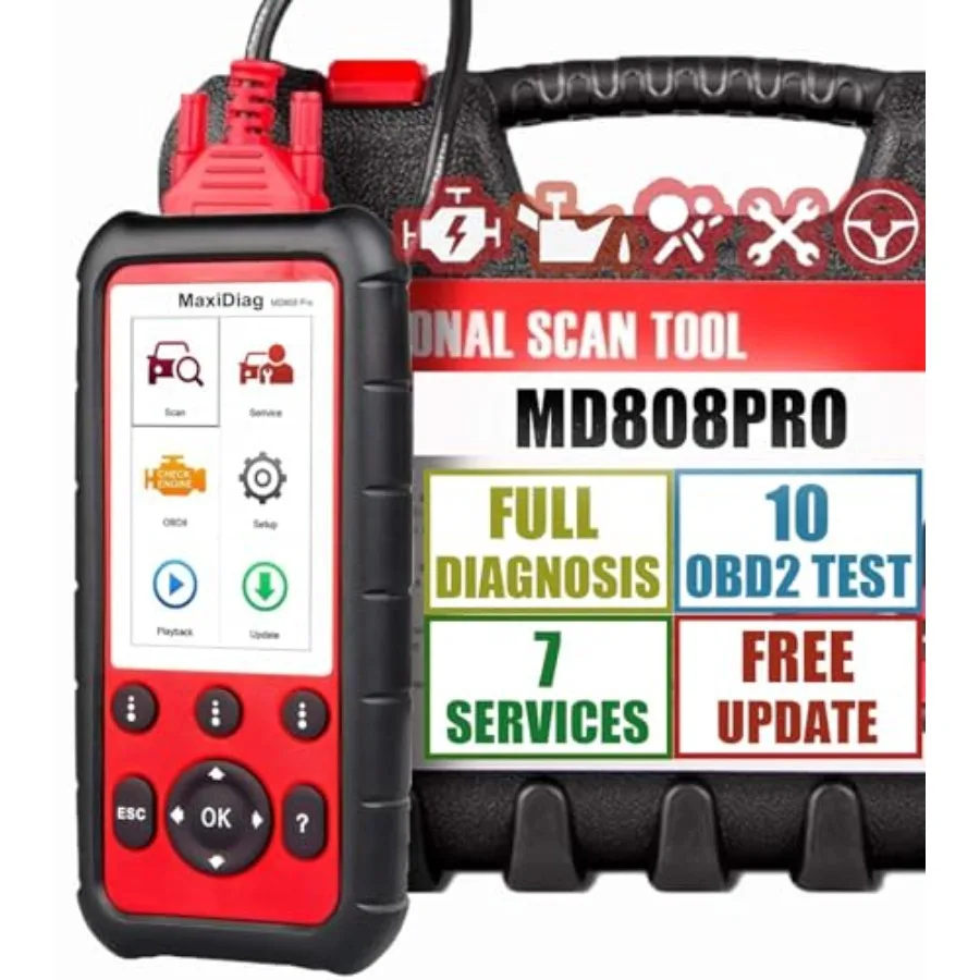 

Считыватель кодов сканера OBD2 MaxiDiag MD808 Pro с пожизненным обновлением для всех автомобильных систем поддерживает полные тестовые режимы OBDII