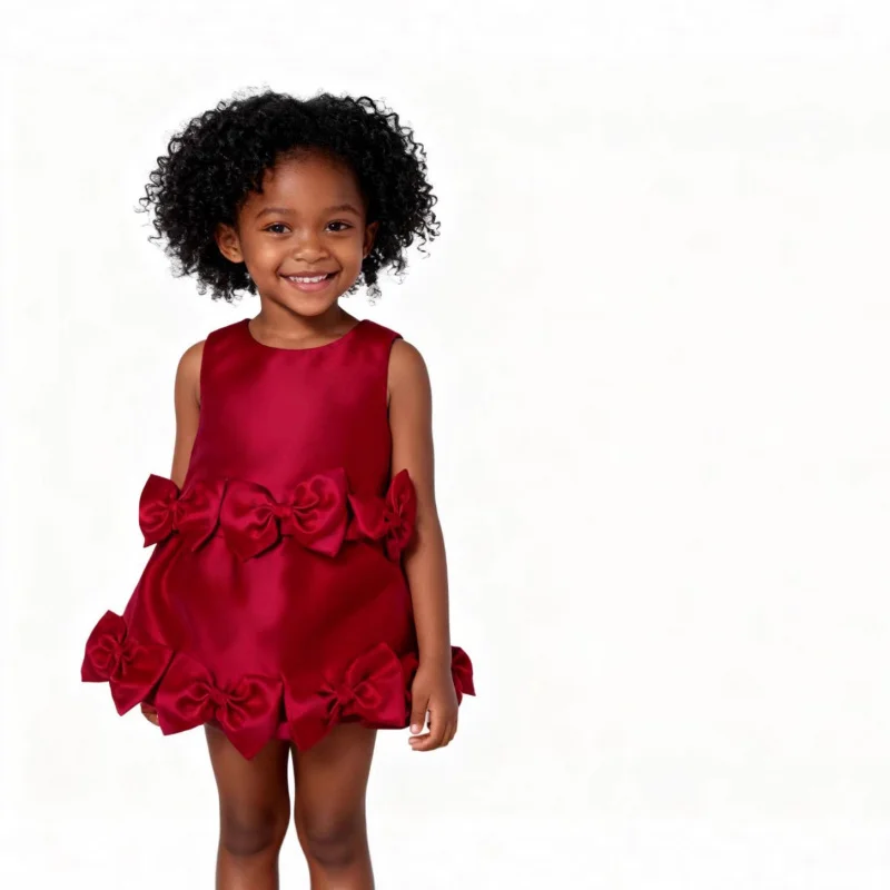 

insGirls' stylish dress, French-style children's sleeveless princess dress with bow, fashionable two-piece set
