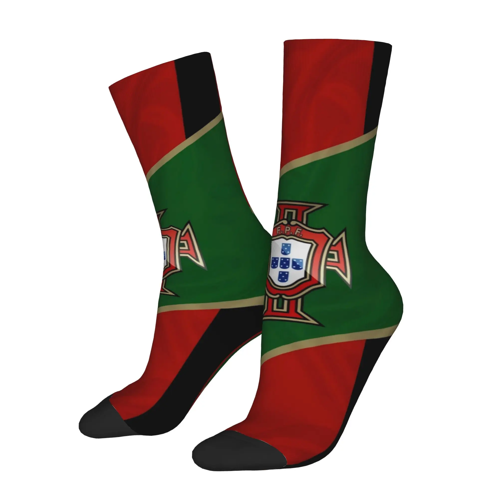 Funny Happy Portugal Vintage Harajuku  Hip Hop Novelty Seamless Crew Sock Match Day Essentials
