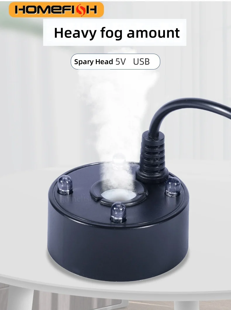 

5 В USB туманообразователь Fogger распылитель фонтан для воды аквариум пруд распылитель головка с 4 светодиодными красочными огнями