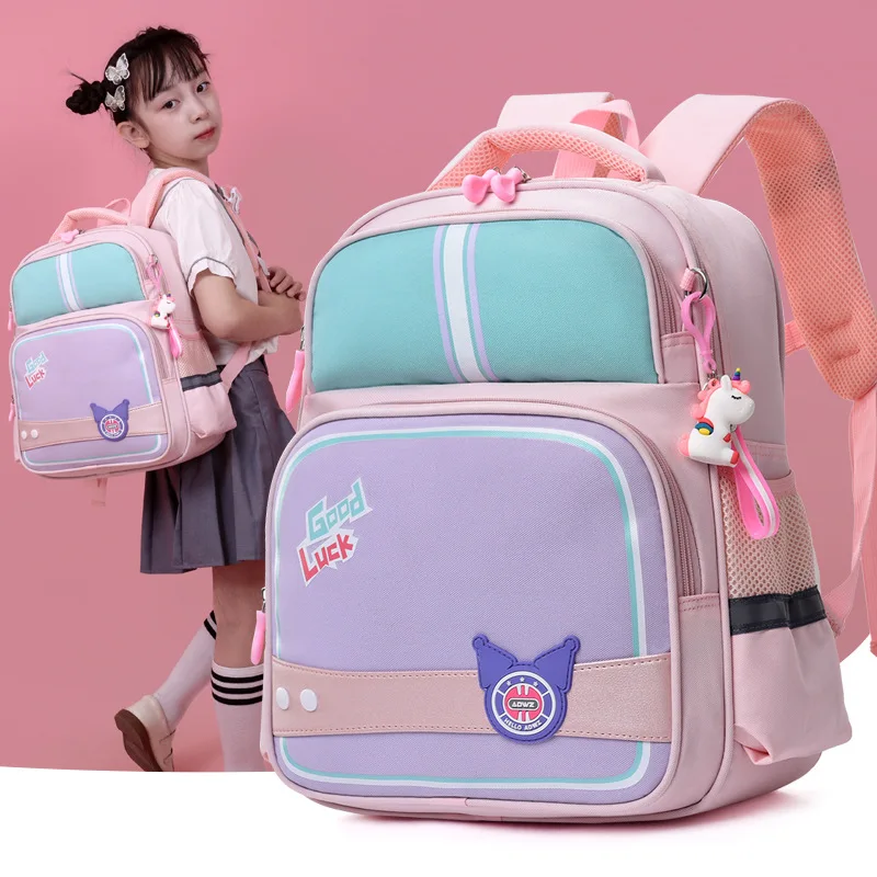 Sanrio Kulomie Cartoon Waterproof and Wear-resistant Student School Bag Girls Oxford Cloth Ridge Children's Backpack