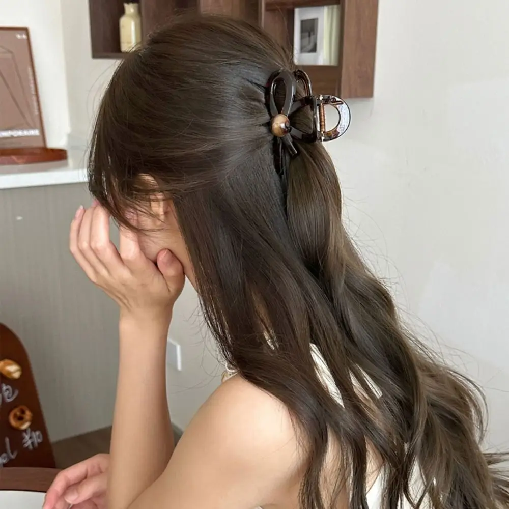 

Прочный французский дизайн, женские когти для волос, жемчужное украшение для волос, хвост, заколки для волос, леопардовый ретро, женский зажим в виде акулы, женский головной убор